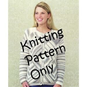 New Susan Mills Reynolds Santana 82319 Dominoe Cardigan Sweater Knitting Pattern